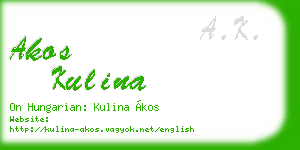 akos kulina business card